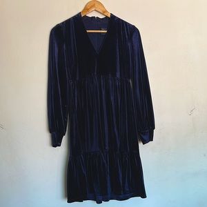 Navy Blue Velvet Like Dress